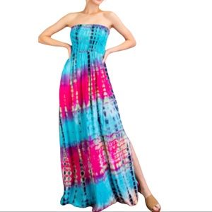 NWOT Gorgeous Tie Dye Maxi with Side Slit
